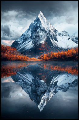 Breathtaking Snow-Capped Mountain Photorealistic National Park Poster PosterGoat