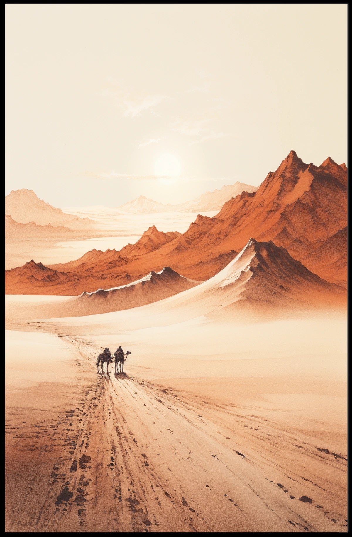 Sunset Ride Deserts Travel Poster