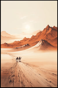 Sunset Ride Deserts Travel Poster