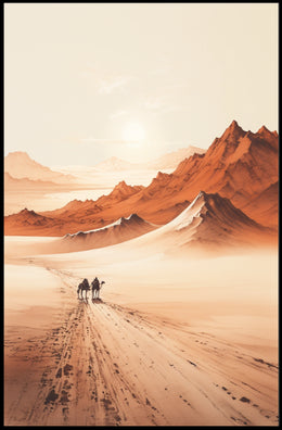 Sunset Ride Deserts Travel Poster