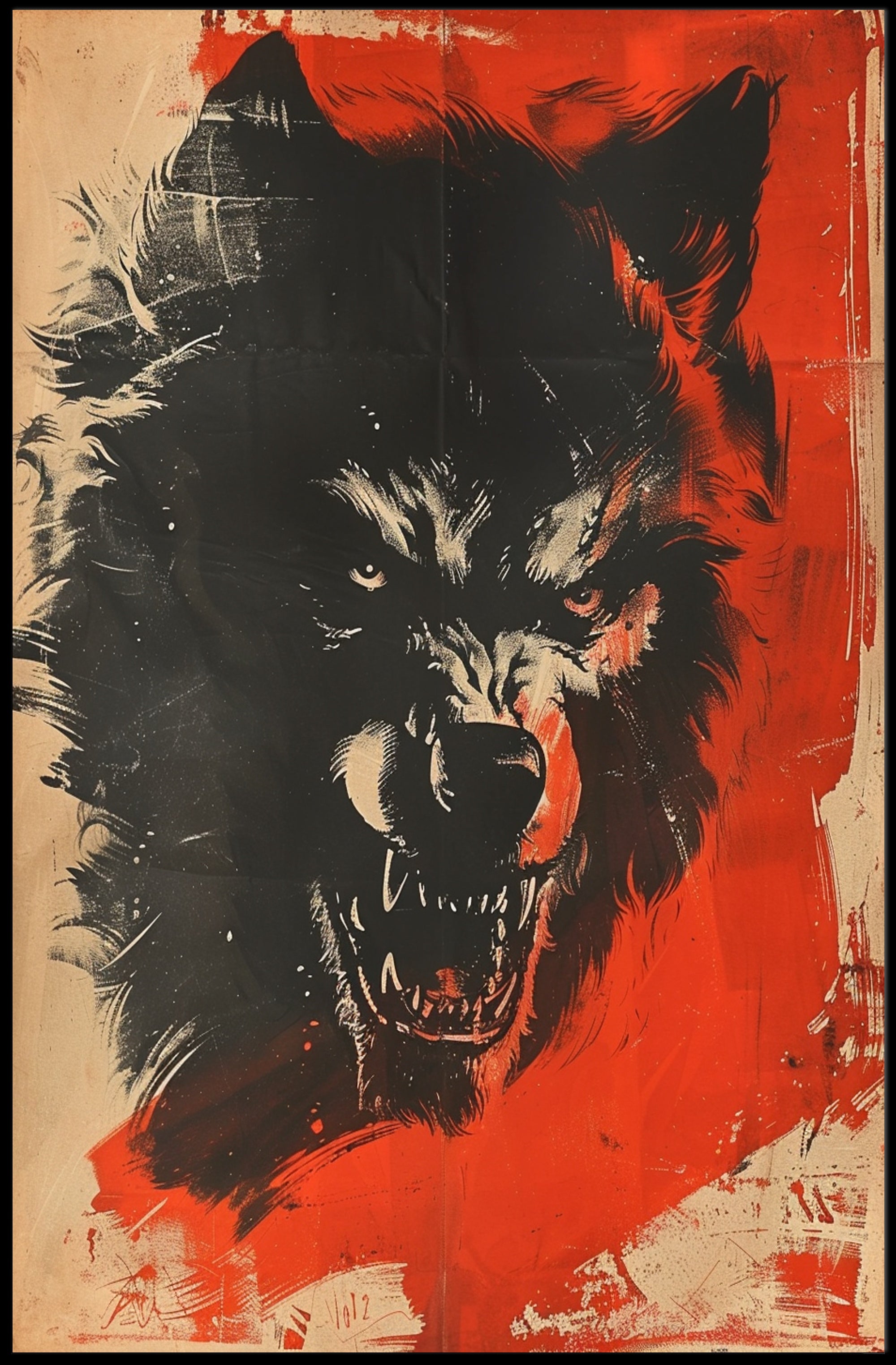 Fierce Wolf Art Poster for Home Decor and Nature Lovers PosterGoat