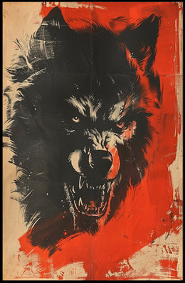 Fierce Wolf Art Poster for Home Decor and Nature Lovers PosterGoat