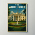 White House Vintage Travel Landmark Historical Poster
