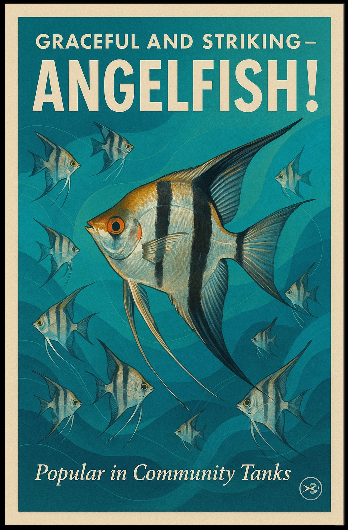 Graceful and Striking Angelfish Poster