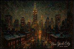 New York City Skyline at Night Poster