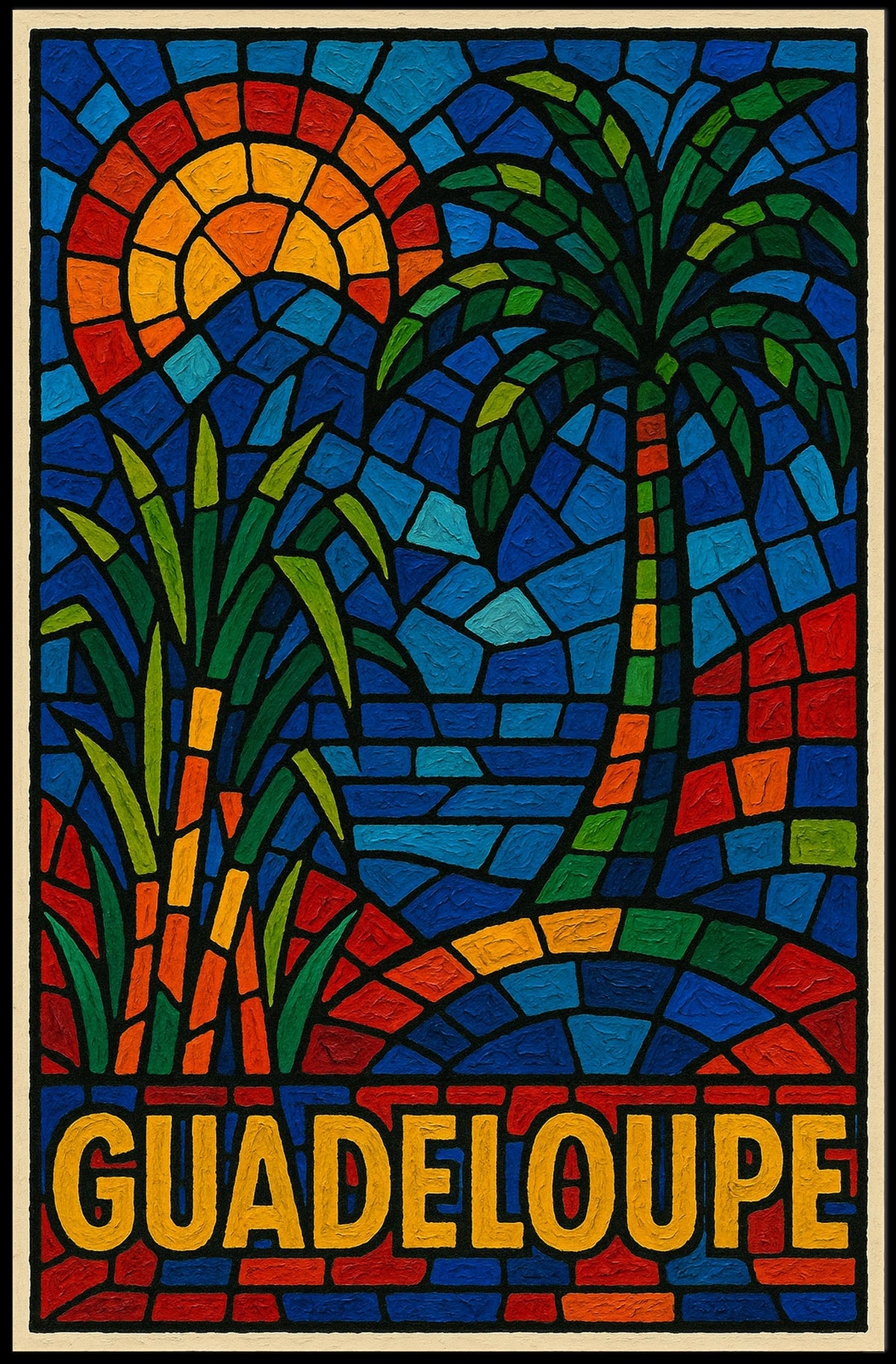 Guadeloupe Mosaic Art Poster