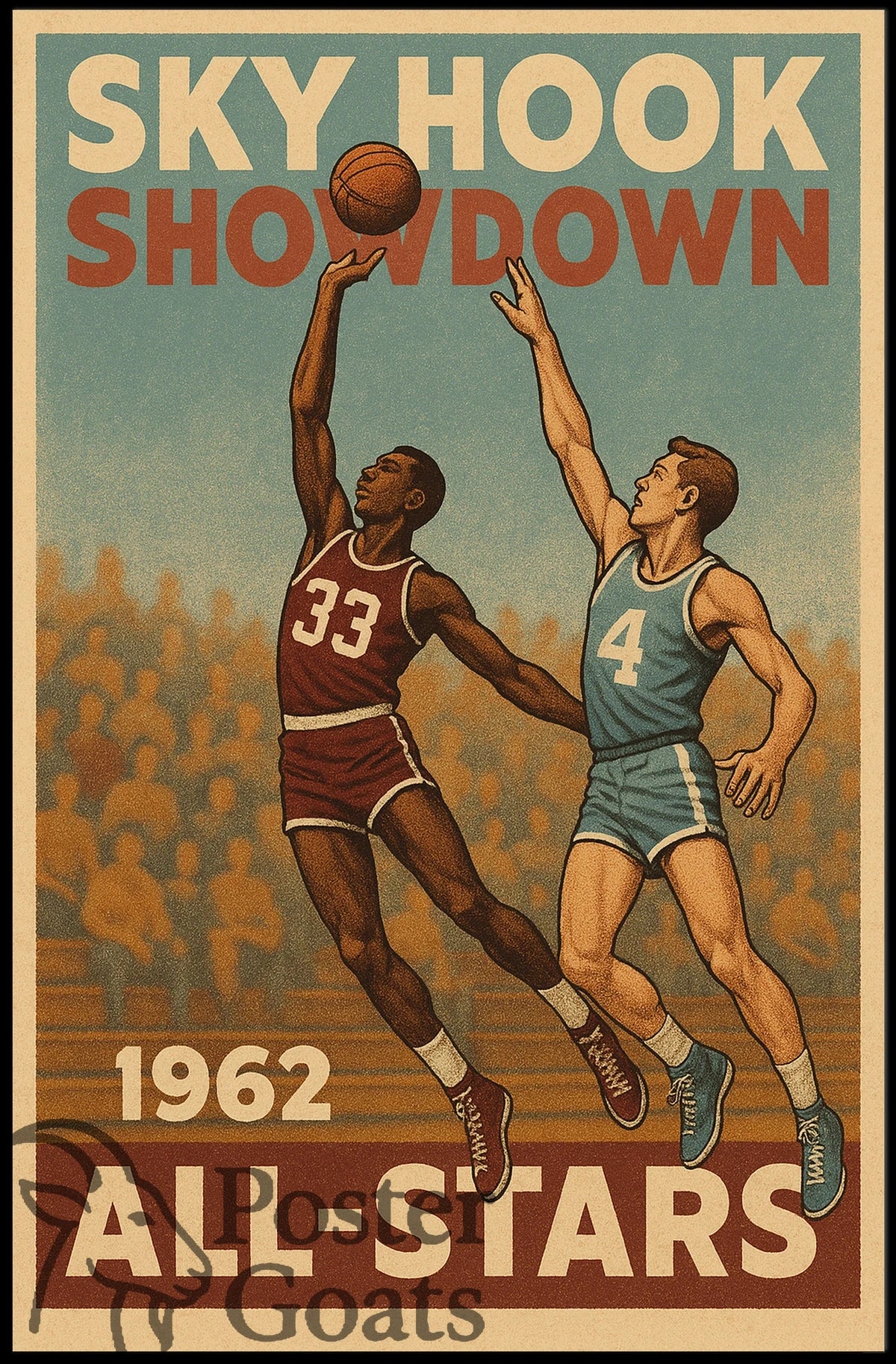 1962 Sky Hook Showdown Retro Sports Poster