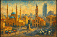 Beirut Cityscape Mediterranean City Photography Realism Inspiring Wanderlust Decor Poster