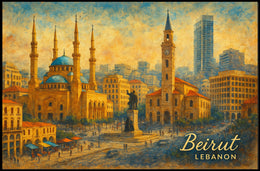 Beirut Cityscape Mediterranean City Photography Realism Inspiring Wanderlust Decor Poster