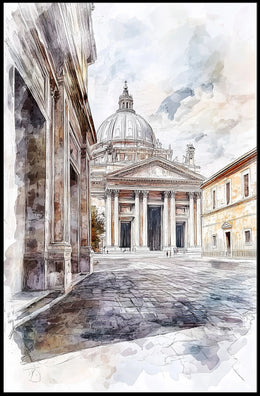 Vatican City Sistine Chapel Courtyard Exterior View Poster