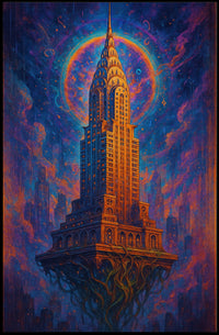 Surreal Skyscraper Dreamscape Poster