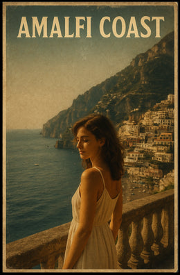 Amalfi Coast Dream Poster Wall Art for Coastal Decor
