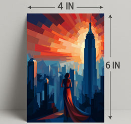 Cityscape At Sunset Poster