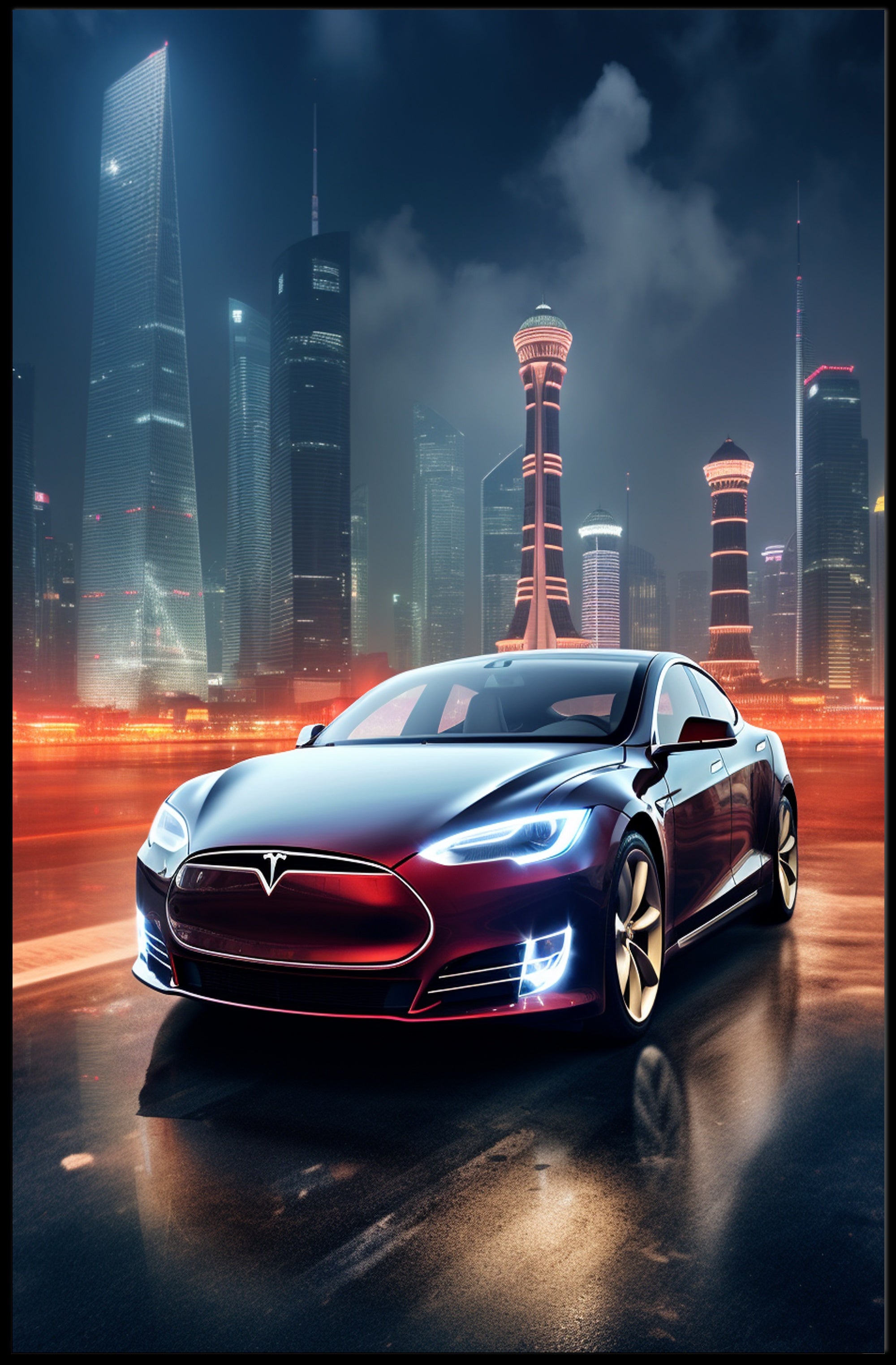 Futuristic Urban Drive Poster