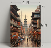 Rainy Day In A Traditional Asian Street Poster