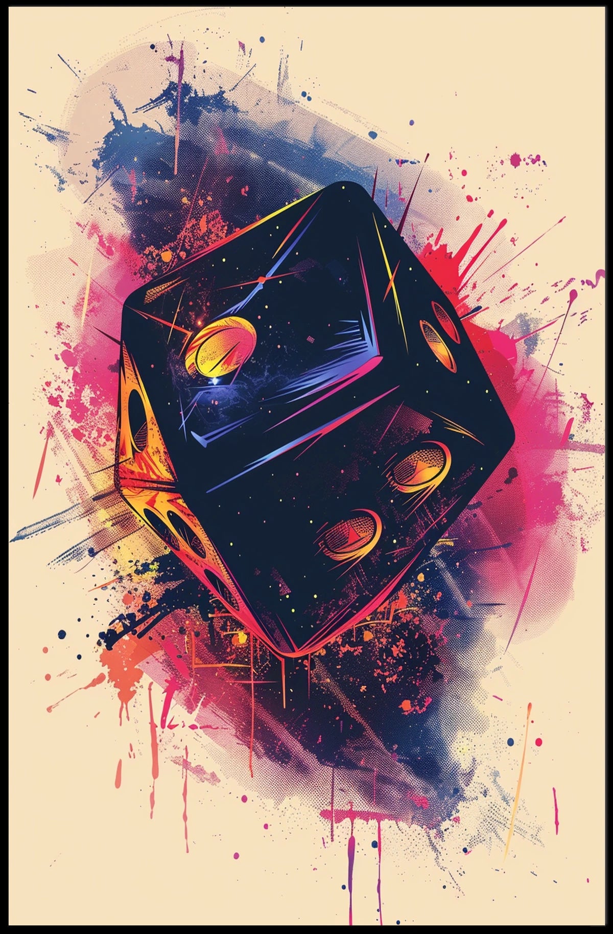 Vibrant Dice Explosion Poster