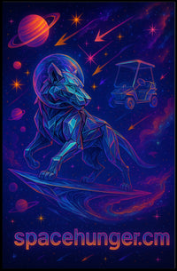 Futuristic Lion in Space Sci-Fi Poster