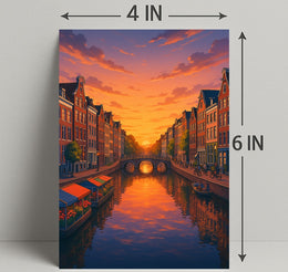 Sunset Over the Canal Poster PosterGoat