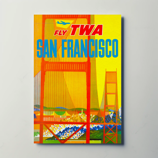 Fly TWA to San Francisco Travel Poster by David Klein (1957)