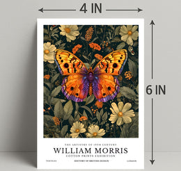 William Morris Butterfly Botanical Heritage Artistic Poster