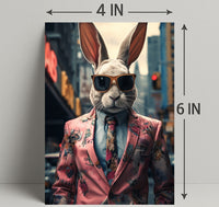 Stylish Rabbit In The City Poster