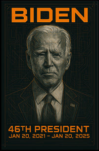 Joe Biden 46th President of the United States Techno Schematic Poster