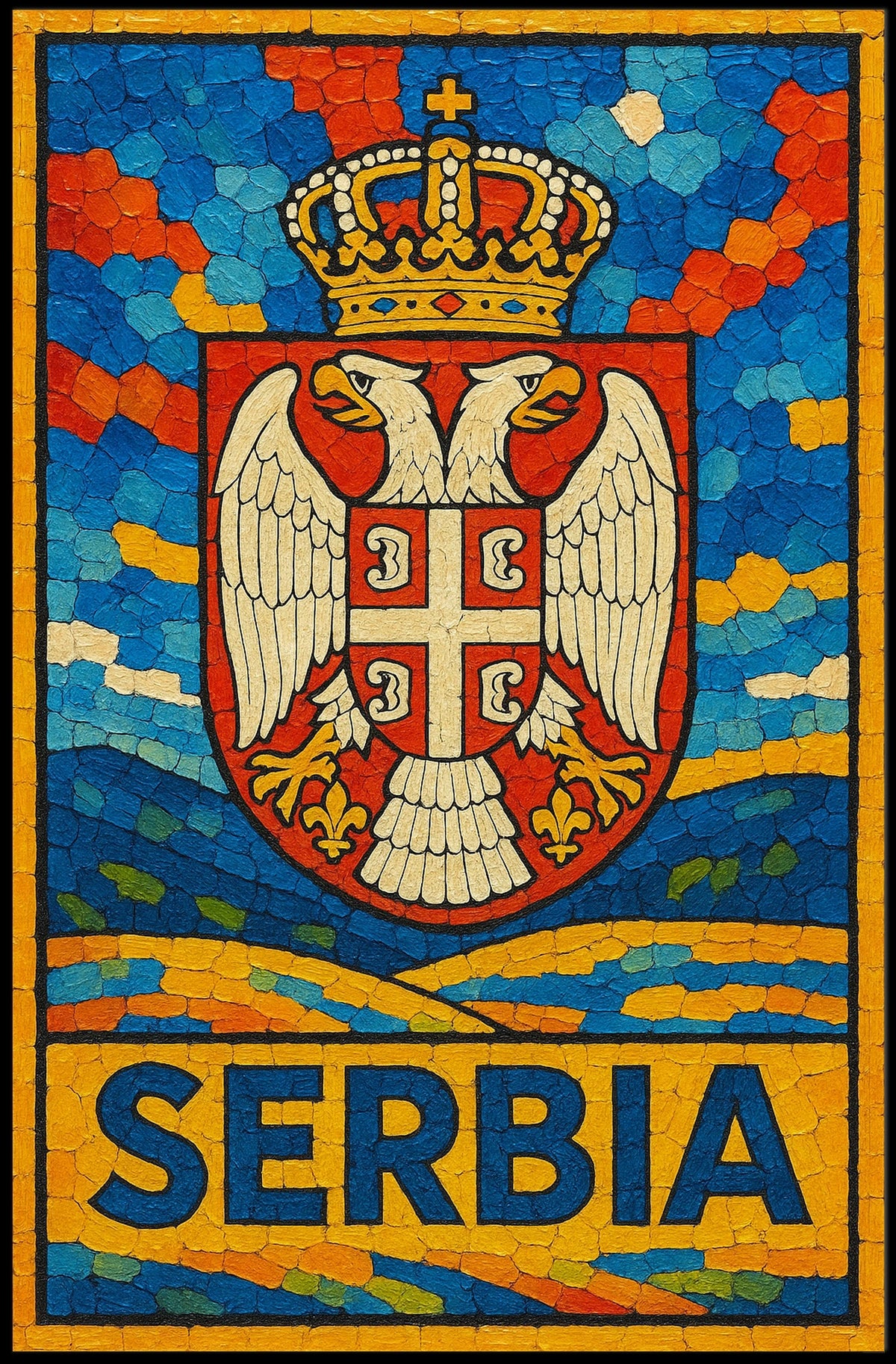 Serbia National Emblem Poster