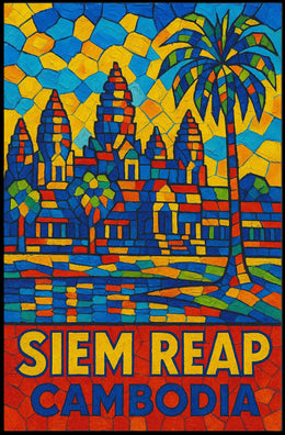 Siem Reap Vibrant Mosaic Poster