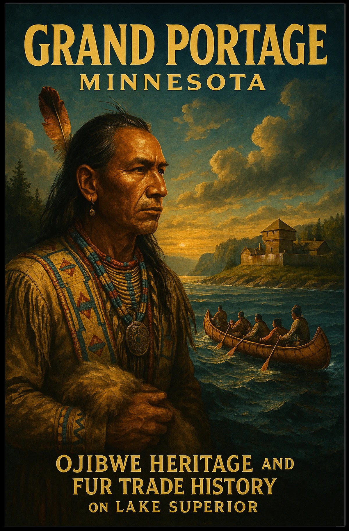 Ojibwe Heritage And Fur Trade History Poster