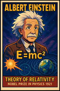 Einstein Nobel Prize Vintage Physics Portrait Gift Poster