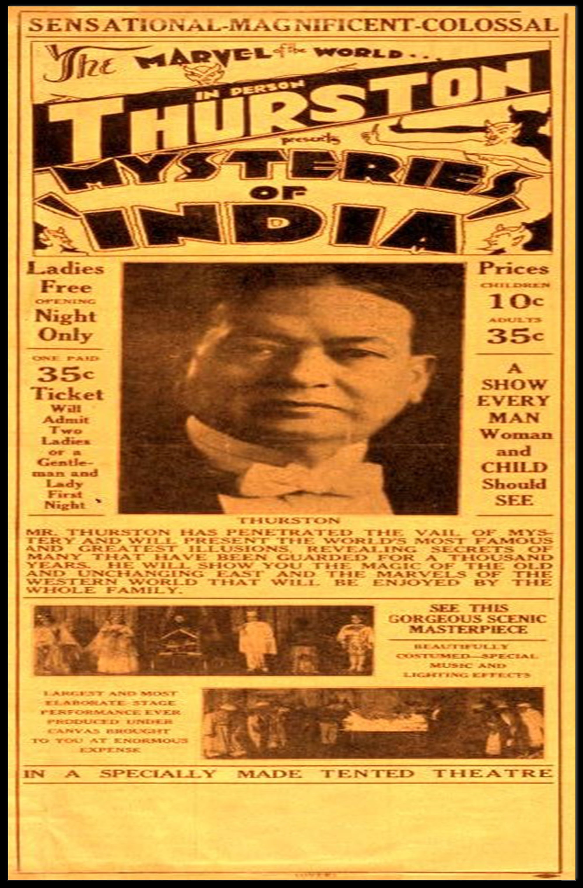 Thurston Magic Show Vintage Cultural or Heritage Poster