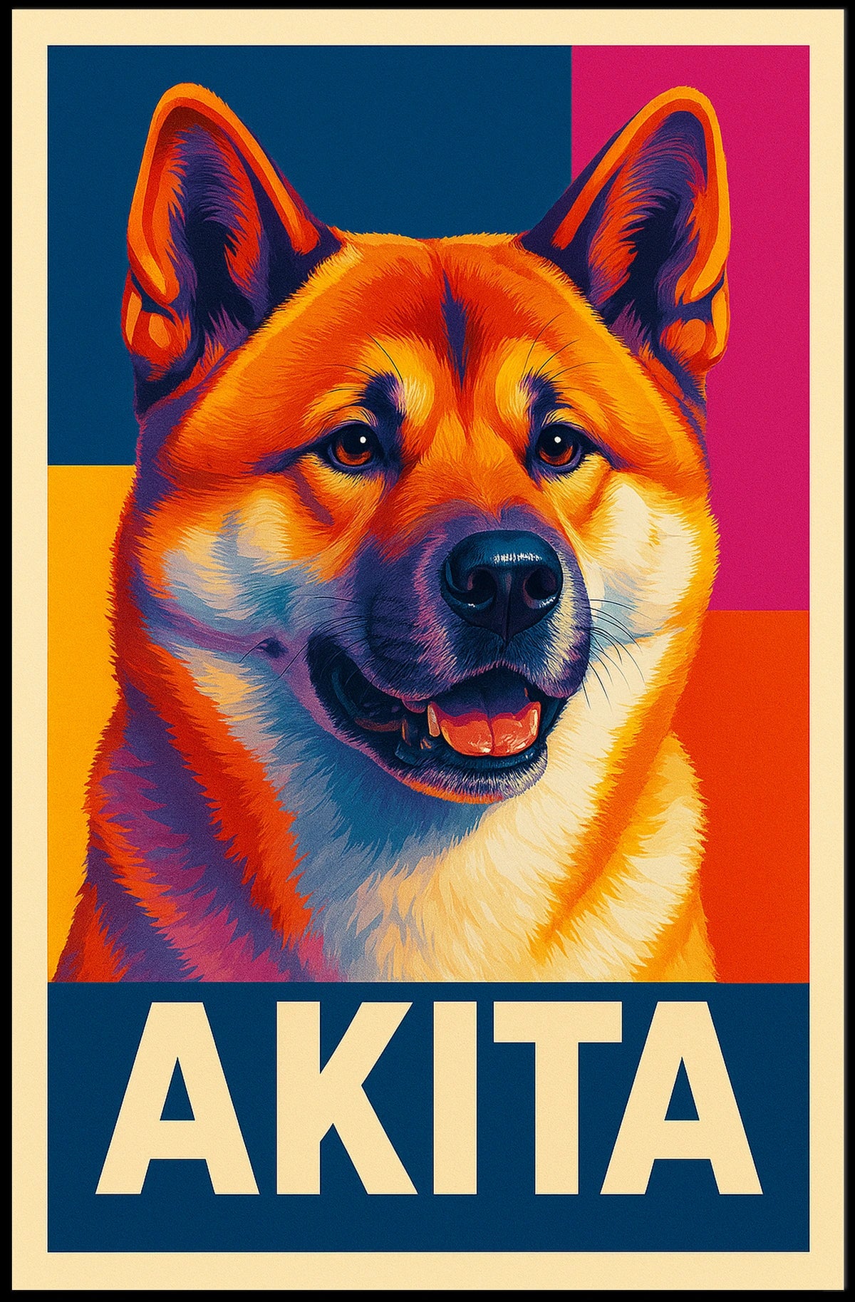 Akita Portrait Poster