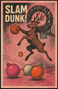 Slam Dunk Reindeer Poster