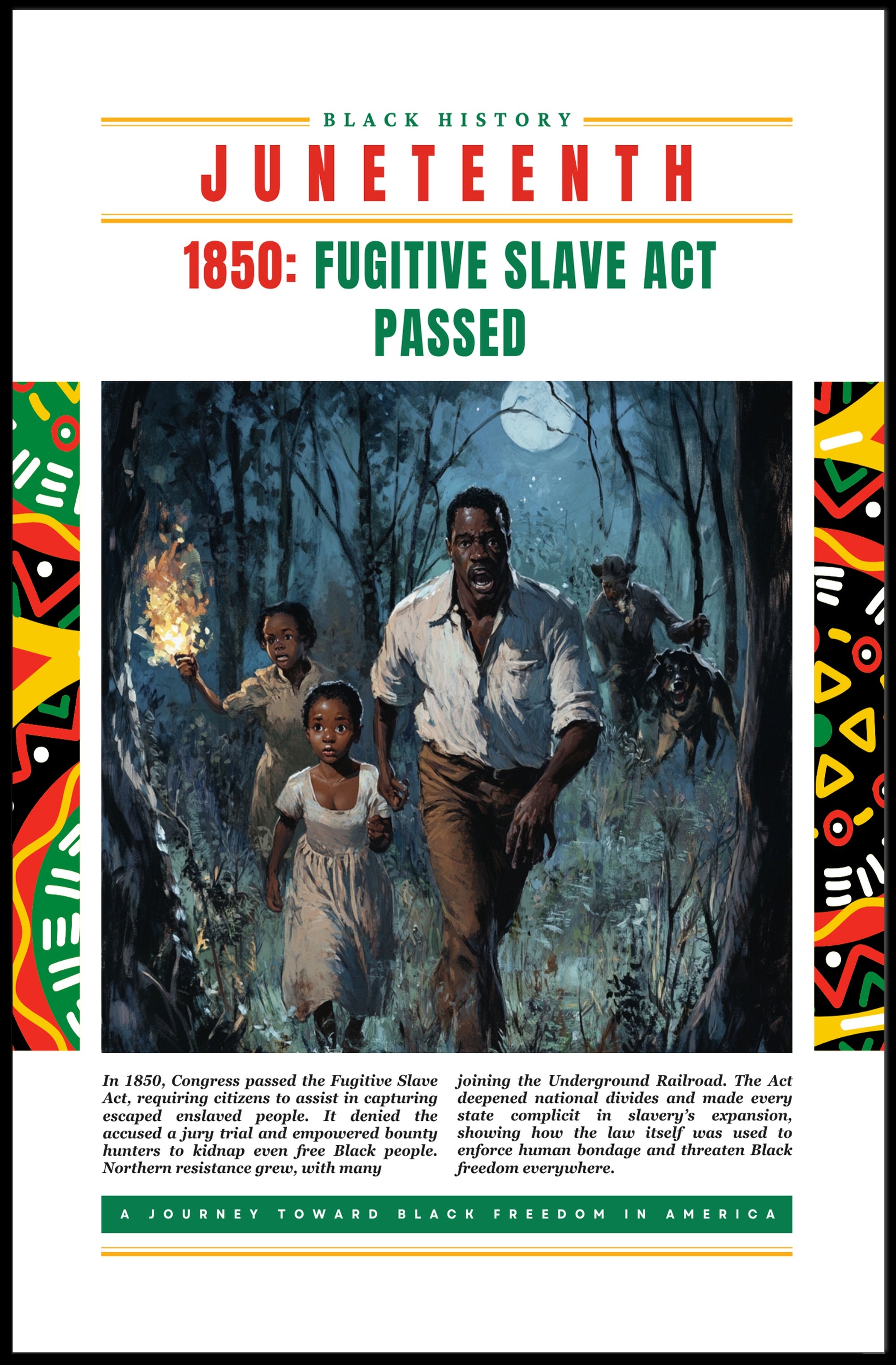 Black History Fugitive Slave Act Heritage Poster