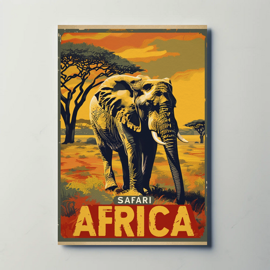Safari Africa Vintage Poster