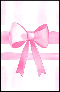 Pink Ribbon Elegance Minimalist Wall Art Poster