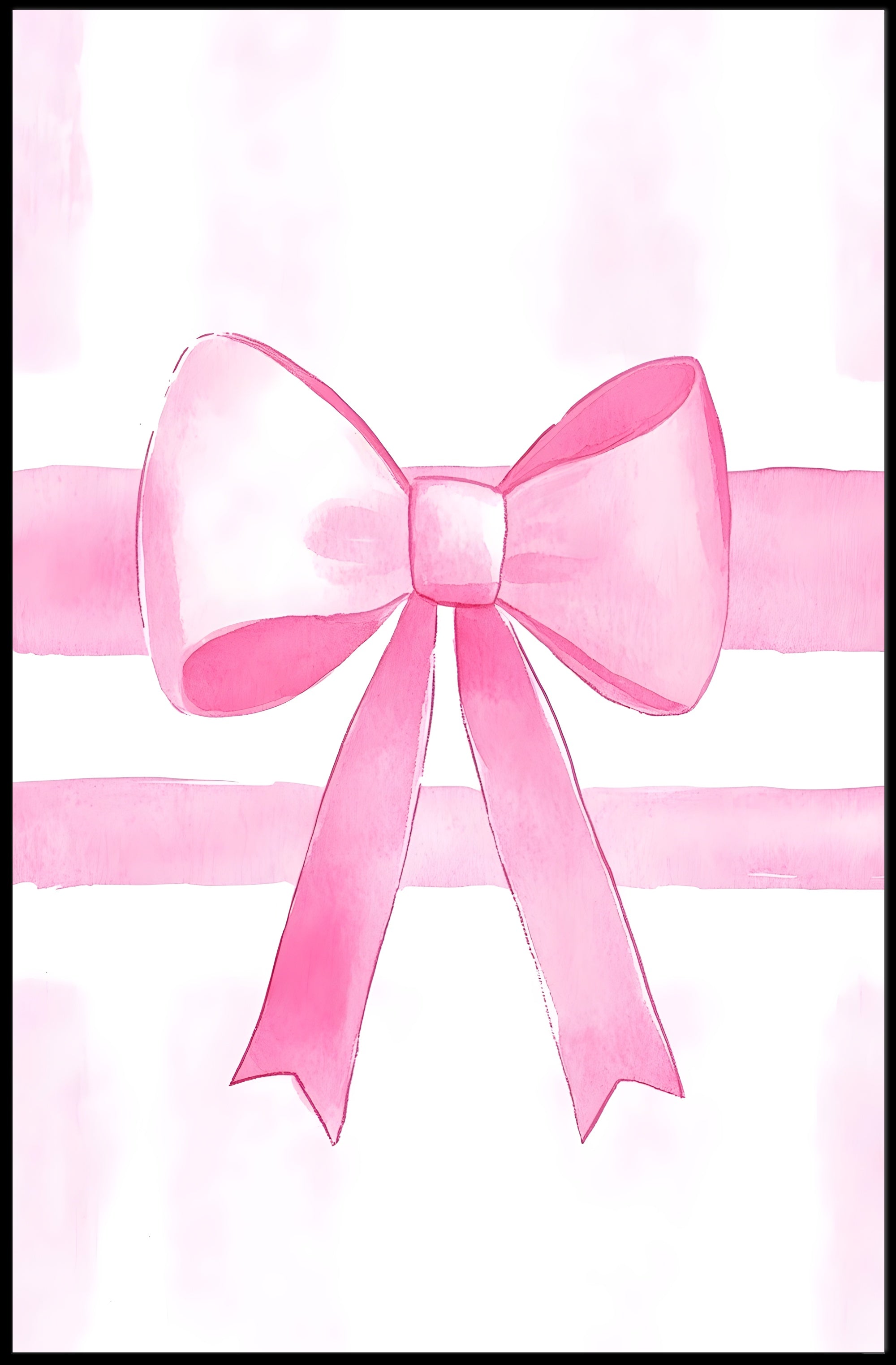 Pink Ribbon Elegance Minimalist Wall Art Poster