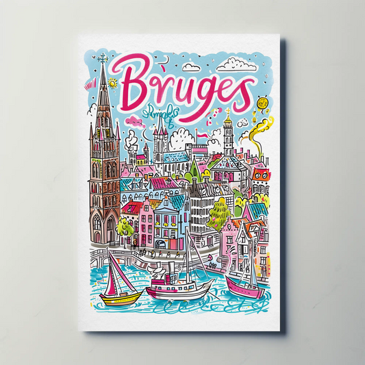 Bruges Belgium Charming Canal City Travel Poster