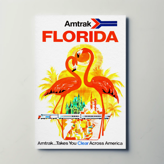 Amtrak Florida Vintage Poster