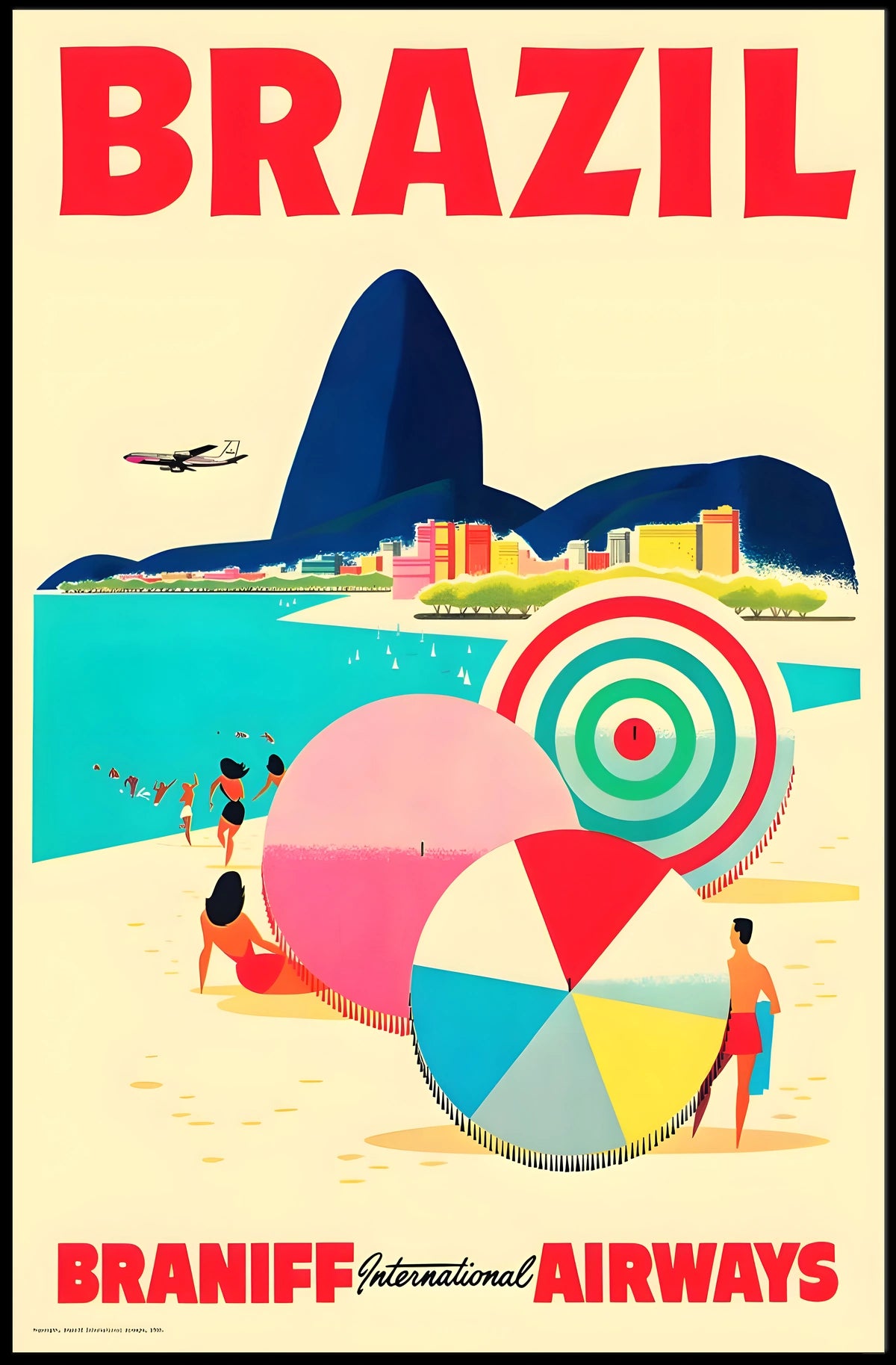 Discover Brazil With Braniff Airways Poster