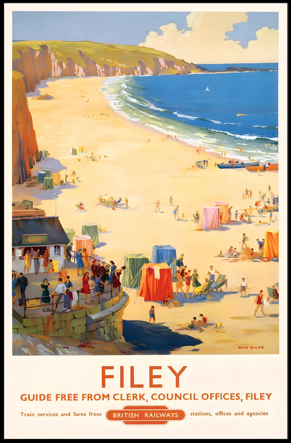 Filey Beach British Railways Poster