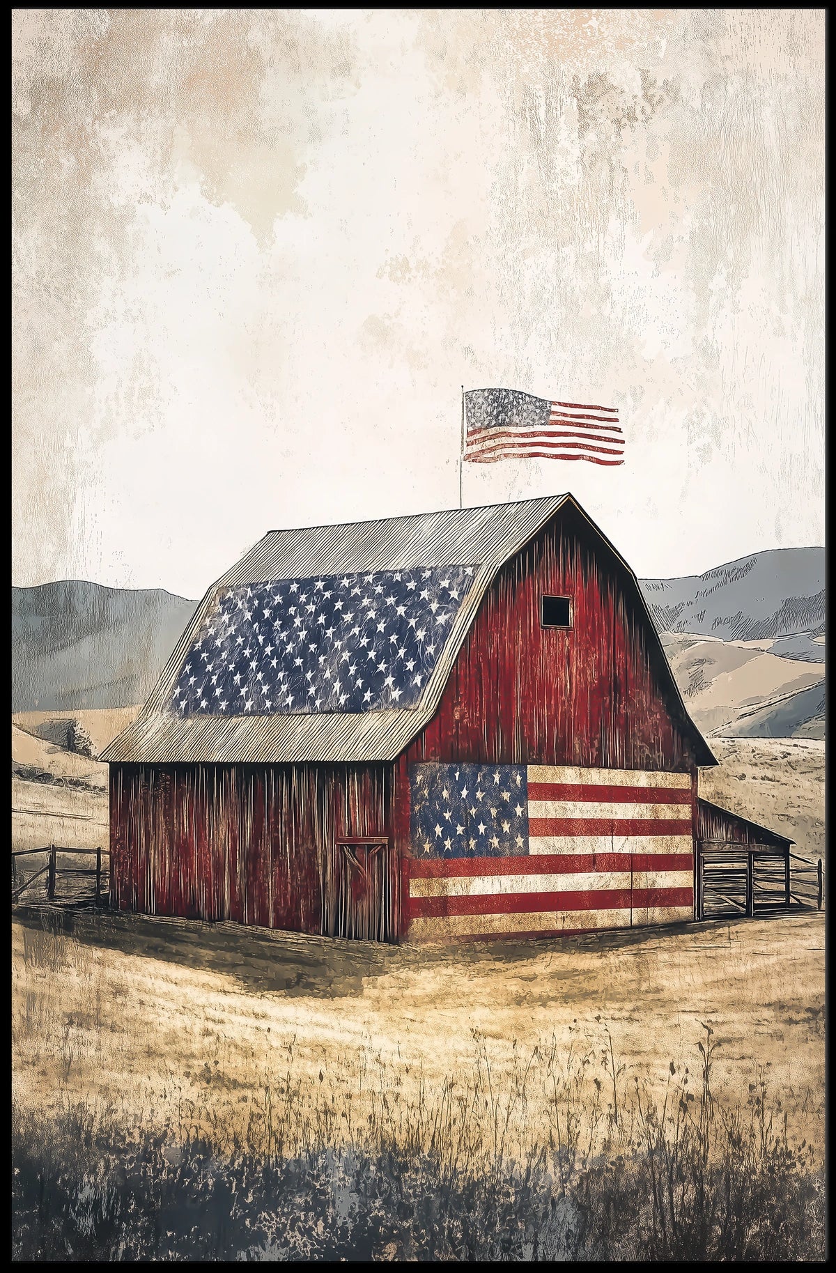 rustic barn Poster