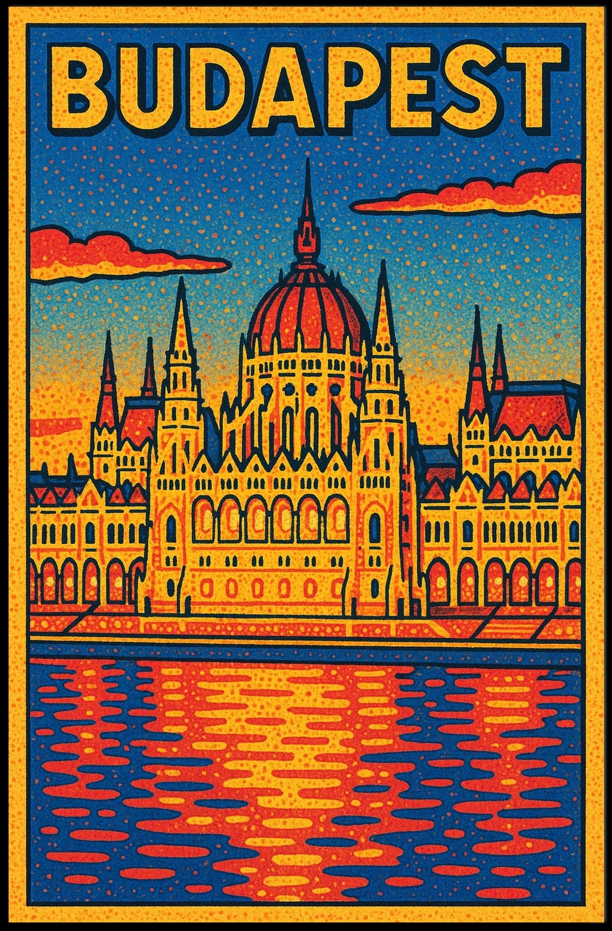 Budapest Architectural Art Poster