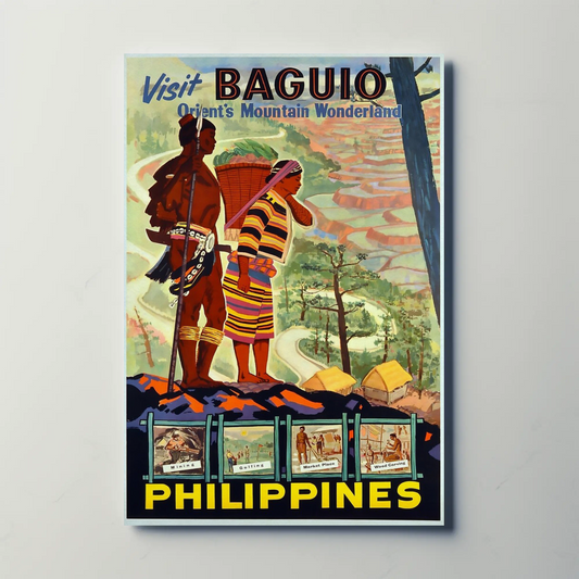 Baguio Philippines Vintage Travel Poster