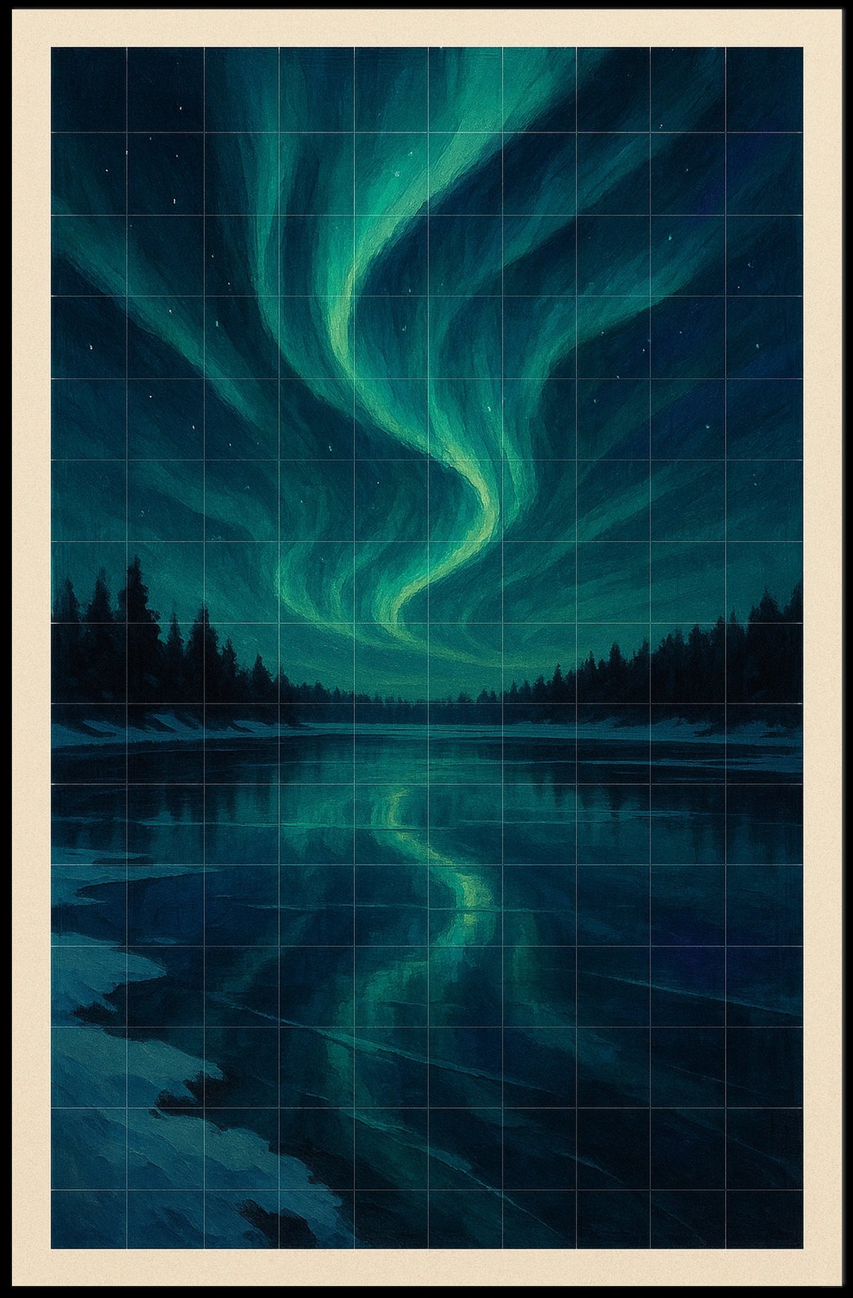 Aurora Borealis Reflections Poster