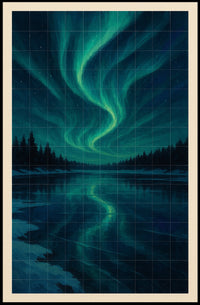 Aurora Borealis Reflections Poster