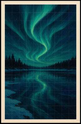 Aurora Borealis Reflections Poster