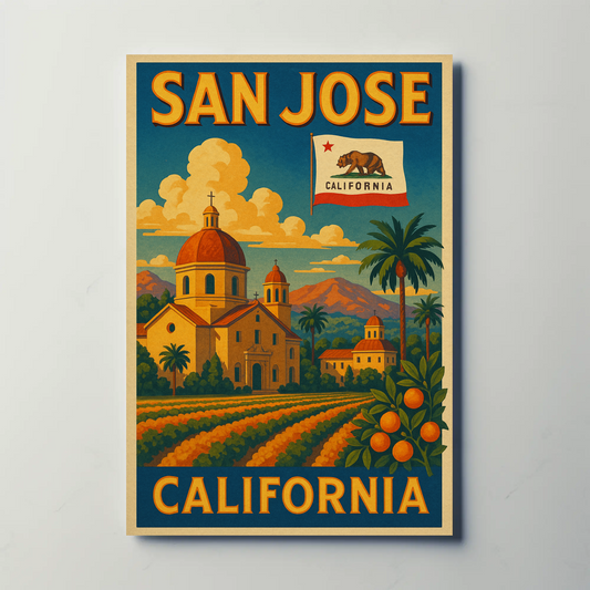 San Jose California Mission Travel Poster