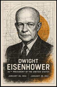 Dwight D. Eisenhower Presidential Vintage Art Historical Poster