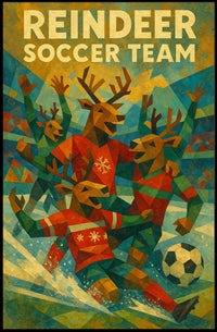 Reindeer Soccer Team Poster
